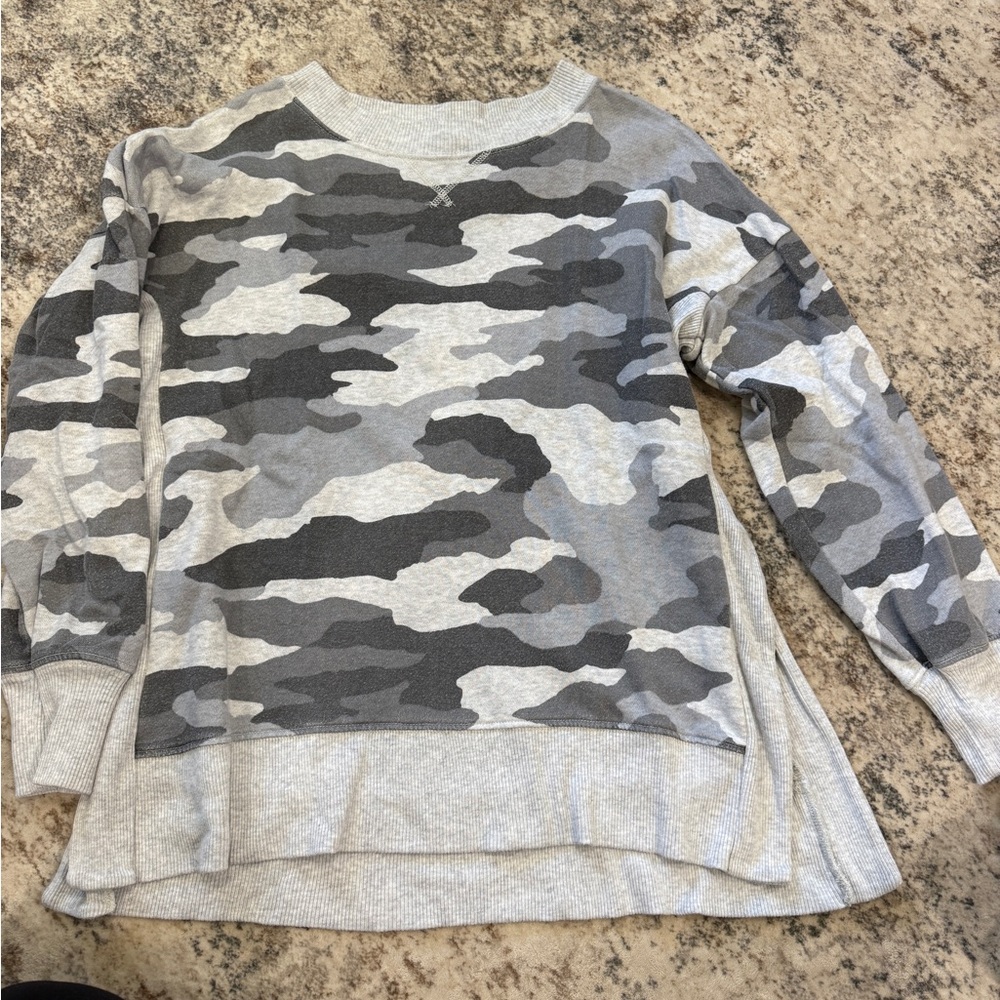 Aerie Gray Camo Sweatshirt